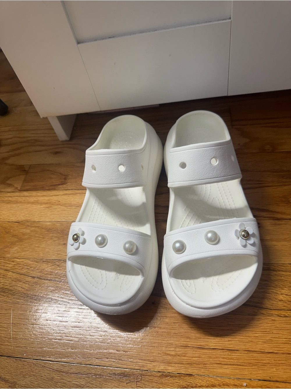CROCS Women's white Platform Slide Sandals